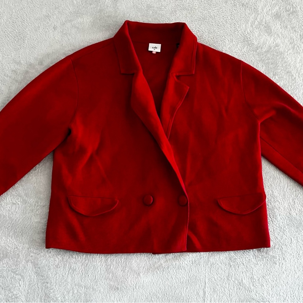 Women’s Medium Cabi Coronation Cardigan Style 4479 Cardinal Red, Buttons - Picture 2 of 4